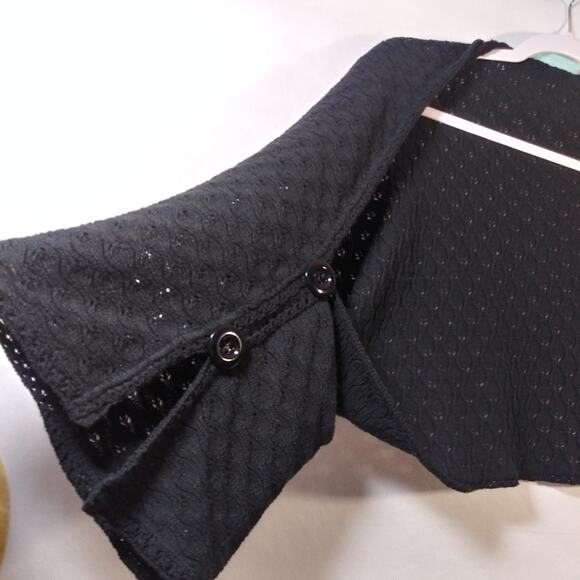 Maria Lisa Black Open Front Knit Sweater Crop Cardigan Size OS - Picture 3 of 5